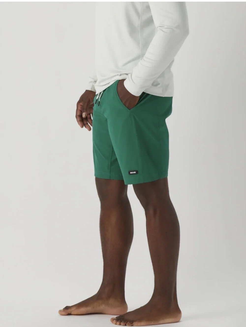Duluth Trading Co Black Men's Swim Trunks with White Drawstring